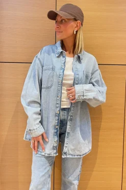 Noisy May Bluser & Skjorter<Nmalva L/S Denim Shacket Az352Lb