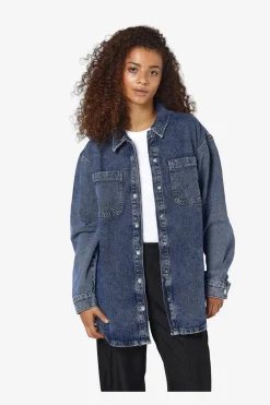 Clearance Nmalva L/S Denim Shacket Az351Mb Bluser & Skjorter
