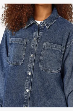 Clearance Nmalva L/S Denim Shacket Az351Mb Bluser & Skjorter