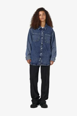 Clearance Nmalva L/S Denim Shacket Az351Mb Bluser & Skjorter