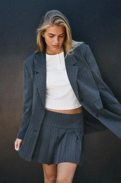 Clearance Nmcelia L/S Oversize Pinstripe Blazer Fw Blazere