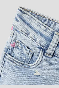 Best Nmfrose Wide Emb Jeans 2633-Fr Børn Bukser & Leggings