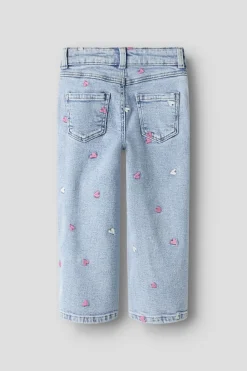 Best Nmfrose Wide Emb Jeans 2633-Fr Børn Bukser & Leggings
