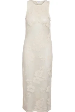 New Nmklea S/L Long Flower Lace Slit Dress Kjoler