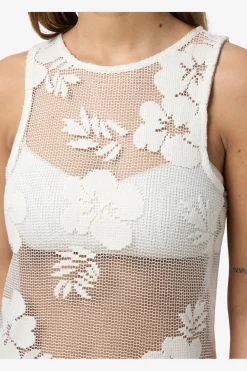 New Nmklea S/L Long Flower Lace Slit Dress Kjoler