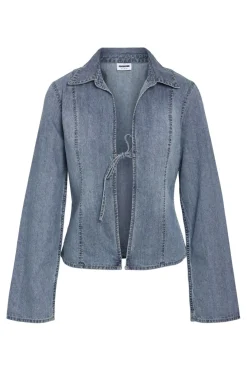 Noisy May Sæt 🛍️|Bluser & Skjorter<Nmmaisy L/S String Denim Shirt Bs031Lb