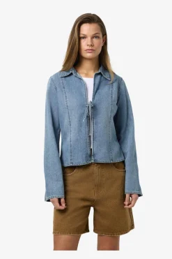 Noisy May Sæt 🛍️|Bluser & Skjorter<Nmmaisy L/S String Denim Shirt Bs031Lb