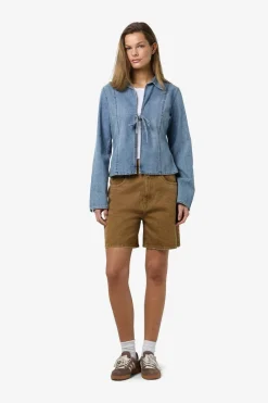 Noisy May Sæt 🛍️|Bluser & Skjorter<Nmmaisy L/S String Denim Shirt Bs031Lb