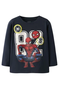 Børn Name It T-Shirts & Toppe<Nmmdeep Spider Ls Nreg Top Box Mar