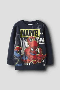 Clearance Nmmdion Spider Nreg Sweat Mar Børn Joggingsæt|Bluser & Skjorter