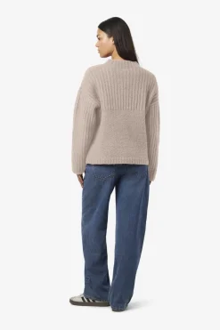 New Nmnyla L/S Loose High Neck Knit Fwd Dd Strik|Bluser & Skjorter