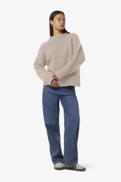 New Nmnyla L/S Loose High Neck Knit Fwd Dd Strik|Bluser & Skjorter