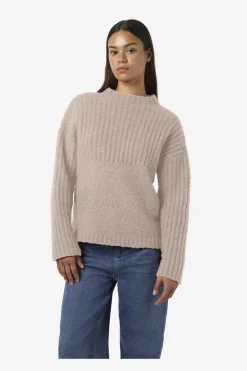 New Nmnyla L/S Loose High Neck Knit Fwd Dd Strik|Bluser & Skjorter