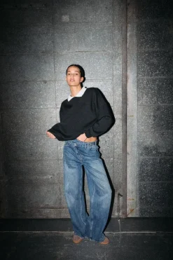 New Nmsabine Nw X Over Wide Jeans Fo090Mb Bukser, Jeans & Leggings