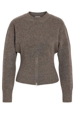 Nmsloan L/S O-Neck Zip Knit Fwd Strik|Bluser & Skjorter