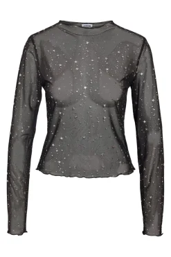 Noisy May Bluser & Skjorter<Nmstar Foil L/S High Neck Mesh Fwd