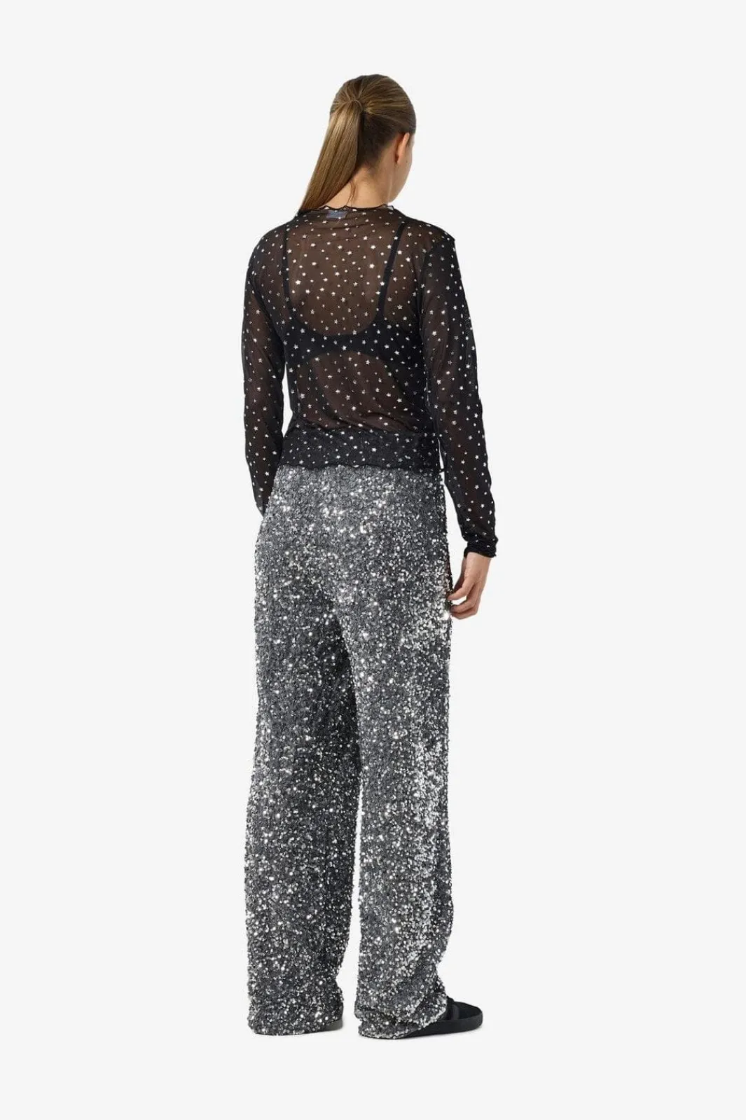 Noisy May Bluser & Skjorter<Nmstar Foil L/S High Neck Mesh Fwd