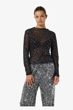 Noisy May Bluser & Skjorter<Nmstar Foil L/S High Neck Mesh Fwd