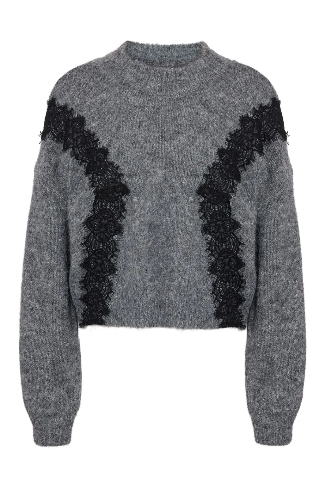 Noisy May Strik|Bluser & Skjorter<Nmsutton L/S O-Neck Lace Knit Fwd