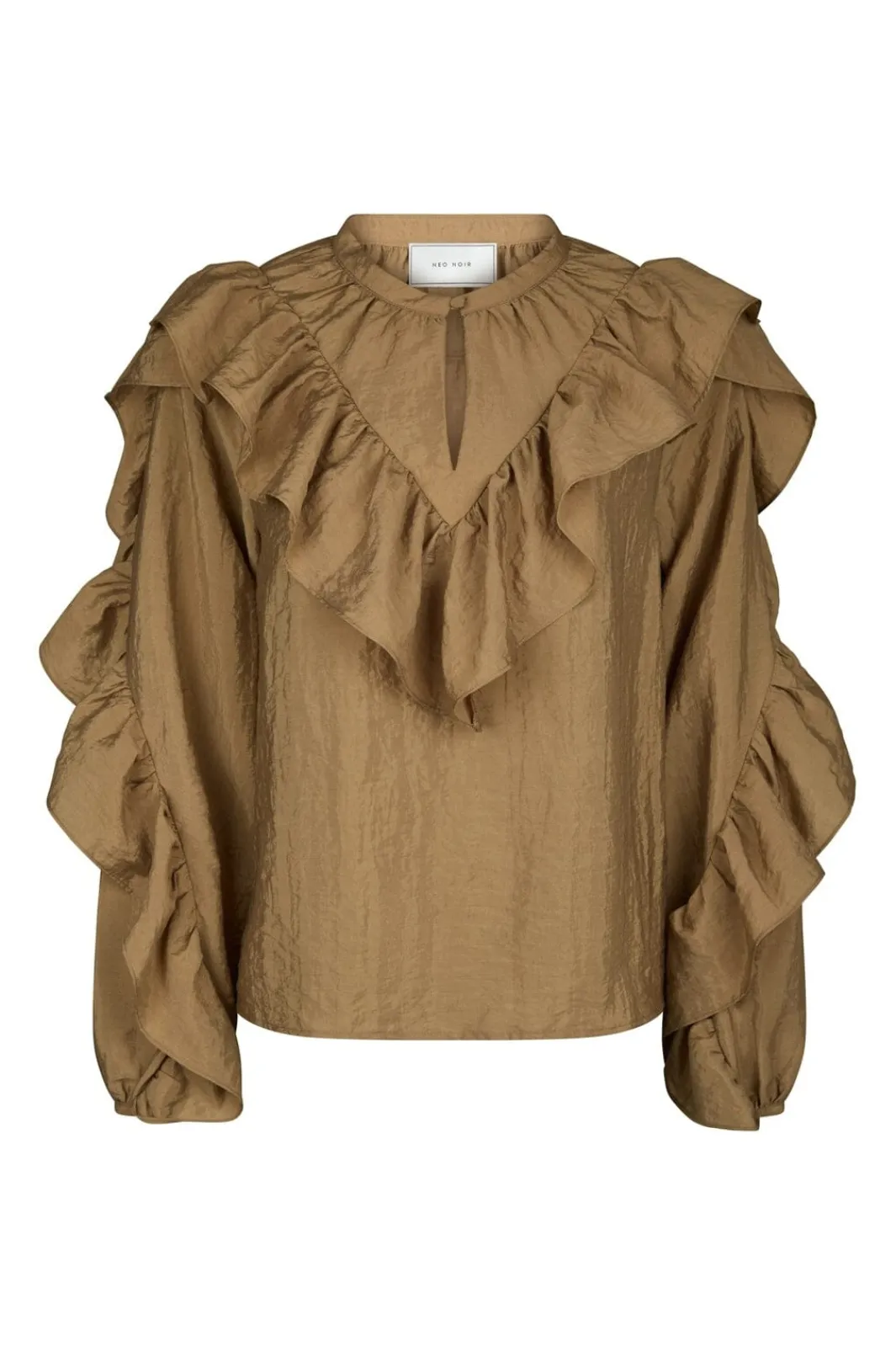 Neo Noir Bluser & Skjorter<Nula Flounce Crisp Blouse 167525