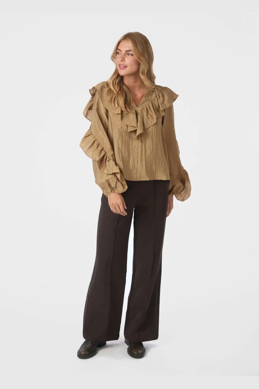 Neo Noir Bluser & Skjorter<Nula Flounce Crisp Blouse 167525