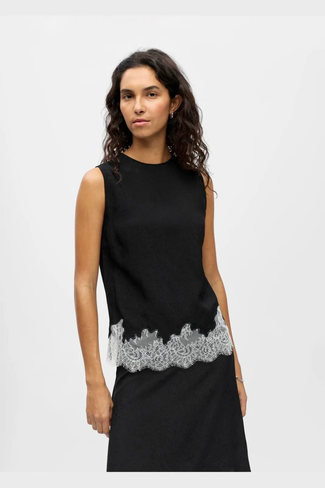 Object Sæt 🛍️|T-Shirts & Toppe<Objdalme Sl Lace Top Aw Fair 25