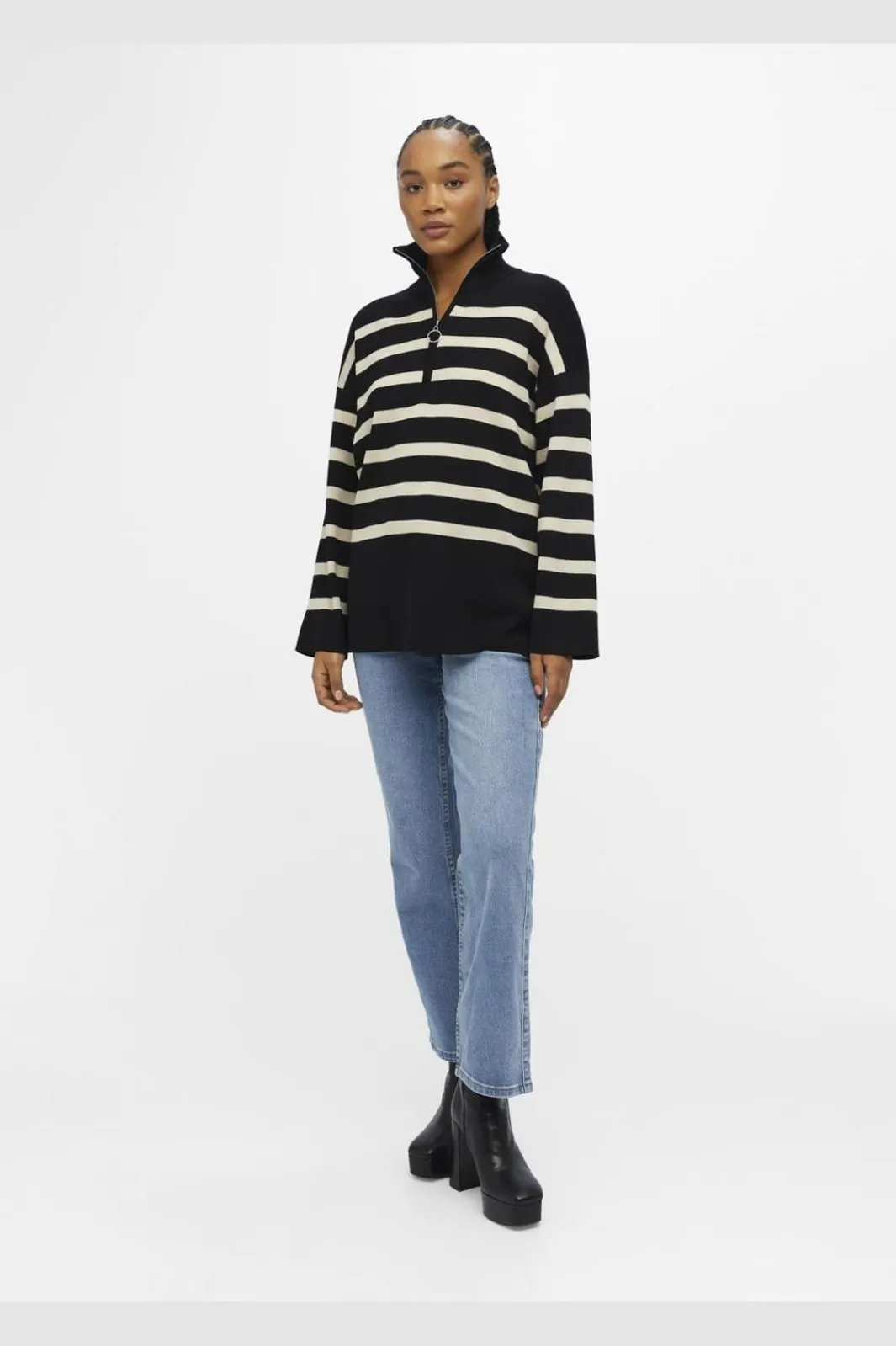 Object Bluser & Skjorter|Strik<Objester L/S Knit Zip Pullover