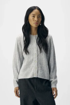Clearance Objflora Re Ls Knit Button Cardigan Cardigans