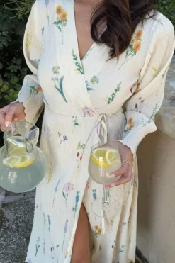Hot Ofeliaic Long Wrap Dress Kjoler
