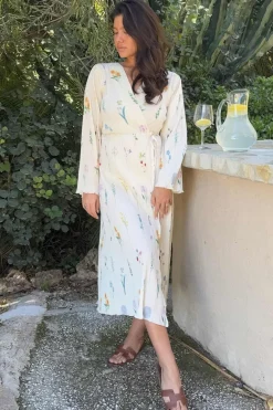 Hot Ofeliaic Long Wrap Dress Kjoler