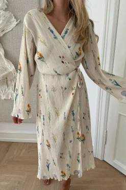 Hot Ofeliaic Long Wrap Dress Kjoler