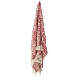 Discount Oia Plaid, Rød, Genanvendt Bomuld 82066518 Dekoration Til Hjemmet