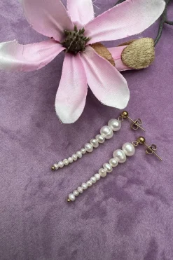 Mellow Moon Øreringe<One Pearl Long Earring