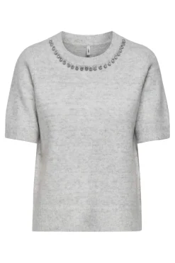 Only T-Shirts & Toppe<Onlabby Life Ss Bling Top O-Neck Knt