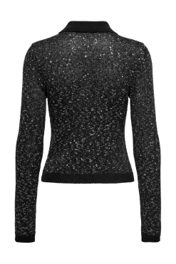 Outlet Onlabby Ls Polo Sequins Cardigan Knt Cardigans|Ammevenligt Tøj