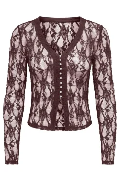 Only Cardigans|Ammevenligt Tøj<Onlalba L/S V-Neck Lace Top