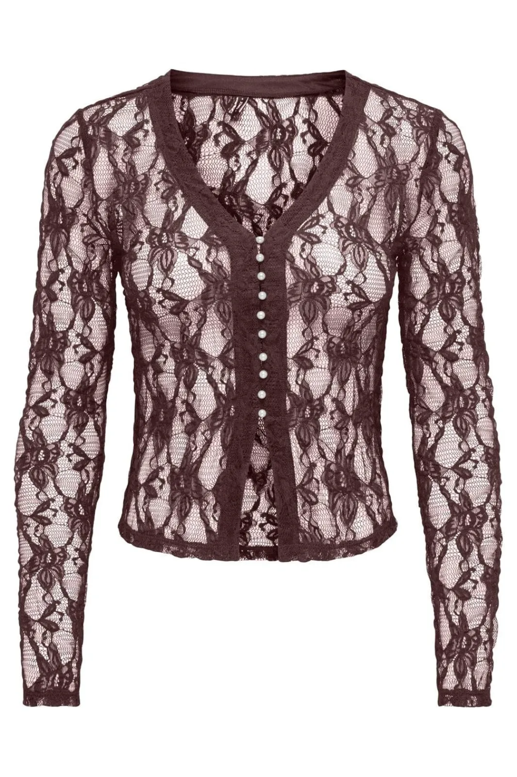 Only Cardigans|Ammevenligt Tøj<Onlalba L/S V-Neck Lace Top