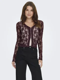 Only Bluser & Skjorter<Onlalba L/S V-Neck Lace Top