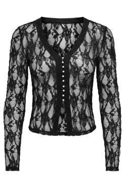 New Onlalba L/S V-Neck Lace Top Cardigans|Ammevenligt Tøj