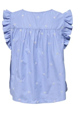 Only T-Shirts & Toppe|Ammevenligt Tøj<Onlamanda Sl Emb Top 15341412