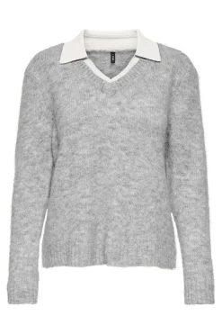 Only Strik|Bluser & Skjorter<Onlazu Ls Polo Neck Knt