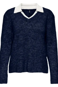New Onlazu Ls Polo Neck Knt Strik|Bluser & Skjorter