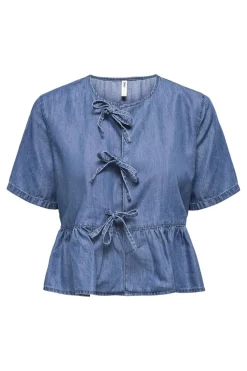 Clearance Onlbea Ss Bow Shirt 15344257 Bluser & Skjorter|Sæt 🛍️