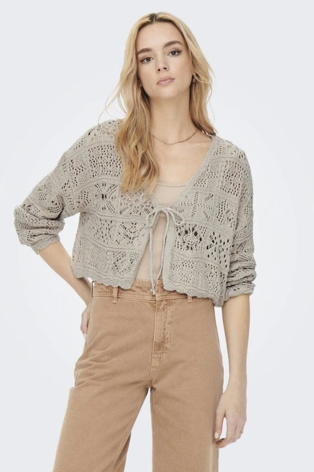 Best Onlbeach Life 7/8 Tie Cardigan Knt Ammevenligt Tøj|Cardigans