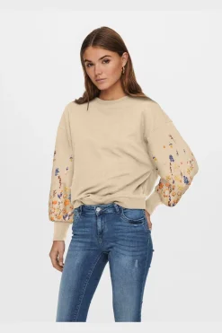 Only Sweatsæt & Comfy Wear|Bluser & Skjorter<Onlbrooke L/S O-Neck Flower Swt