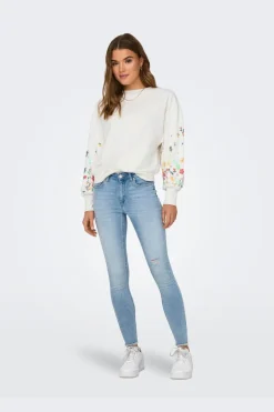 Outlet Onlbrooke L/S O-Neck Flower Swt Sweatsæt & Comfy Wear|Bluser & Skjorter