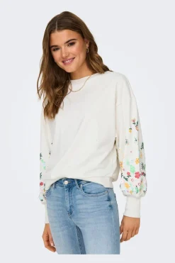 Outlet Onlbrooke L/S O-Neck Flower Swt Sweatsæt & Comfy Wear|Bluser & Skjorter