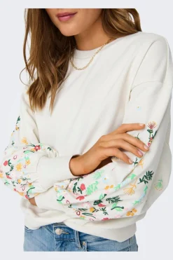 Outlet Onlbrooke L/S O-Neck Flower Swt Sweatsæt & Comfy Wear|Bluser & Skjorter