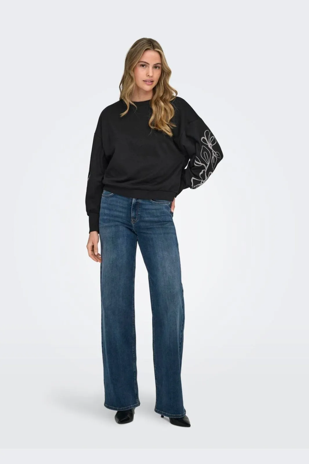 Only Sweatsæt & Comfy Wear|Bluser & Skjorter<Onlbrooke L/S O-Neck Flower Swt