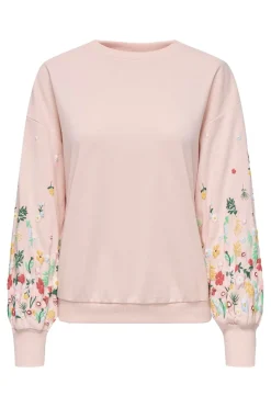 Clearance Onlbrooke L/S O-Neck Flower Swt Sweatsæt & Comfy Wear|Bluser & Skjorter